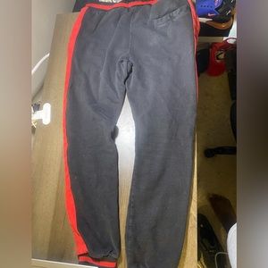 Red And Black Drawstring Joggers